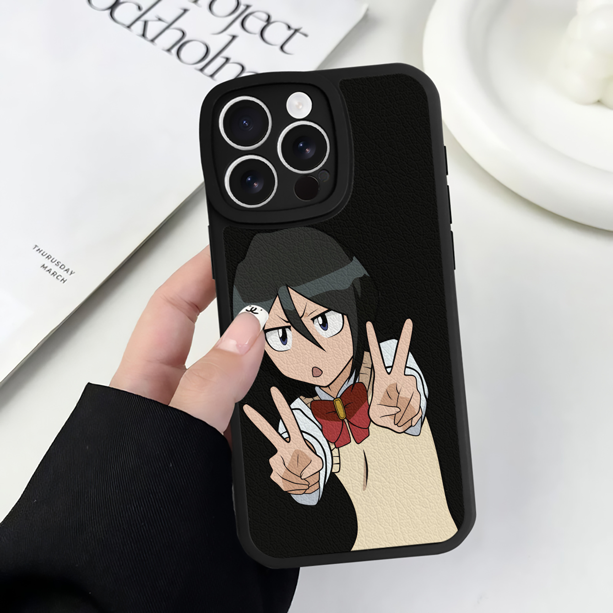 （画像用） ブリーチ 朽木ルキア BLEACH Kuchiki Rukia 【iPhone 16シリーズ対応】シリコンスマホケース（レザー調） 材質：シリコン